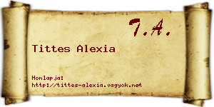 Tittes Alexia névjegykártya